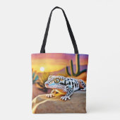 Leopard Gecko Wüstendesign Tasche (Rückseite)