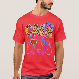 Leopard Gefärbte Krawatte CMA Life Stethoscope Leo T-Shirt