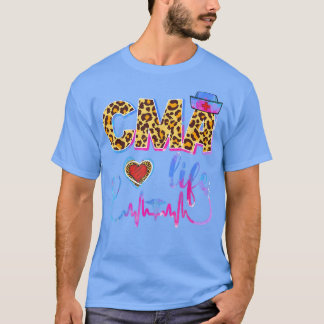 Leopard Gefärbte Krawatte CMA Life Stethoscope Leo T-Shirt