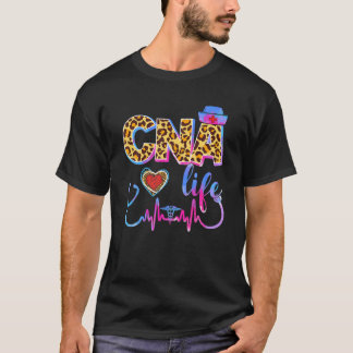 Leopard Gefärbte Krawatte CNA Life Stethoscope Leo T-Shirt