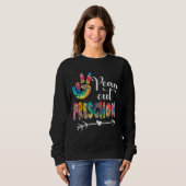 Leopard Gefärbte Krawatte Peace Out Preschool Happ Sweatshirt (Vorne ganz)