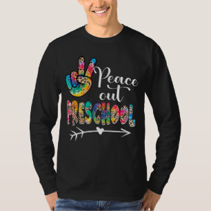 Leopard Gefärbte Krawatte Peace Out Preschool Happ T-Shirt