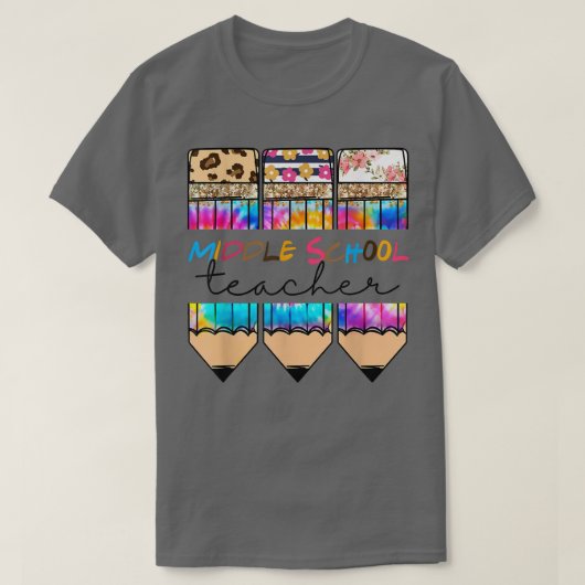 Leopard-Gefärbte Krawatte-Stift für Lehrer der Mit T-Shirt (Design vorne)