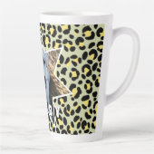 Leopard Gelbes Schwarzes Foto Personalisiert Milchtasse (Rechts)