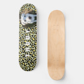 Leopard Gelbschwarzer Foto Personalisiert Skateboard (Vorderseite)