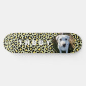 Leopard Gelbschwarzer Foto Personalisiert Skateboard (Horizontal)