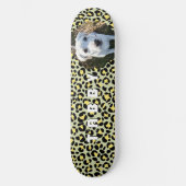 Leopard Gelbschwarzer Foto Personalisiert Skateboard (Vorderseite)