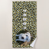 Leopard Gelbschwarzer Foto Personalisiert Strandtuch (Vorderseite)