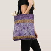 Leopard, gemischt mit lila Blumenmuster Tasche (Von Nahem)
