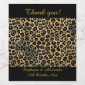 LEOPARD GEMUSTERT SCHWARZ KUNSTBAR WEINETIKETT (Einzelnes Label)