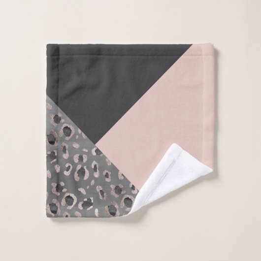 Leopard Geometric Glam #1 Badhandtuch Set (Waschlappen)