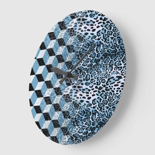 Leopard Geometric, Tierhautdesign. Große Wanduhr (Winkel)