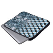Leopard Geometric, Tierhautdesign. Laptopschutzhülle (Vorne Knopf)