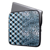 Leopard Geometric, Tierhautdesign. Laptopschutzhülle (Vorderseite Links)