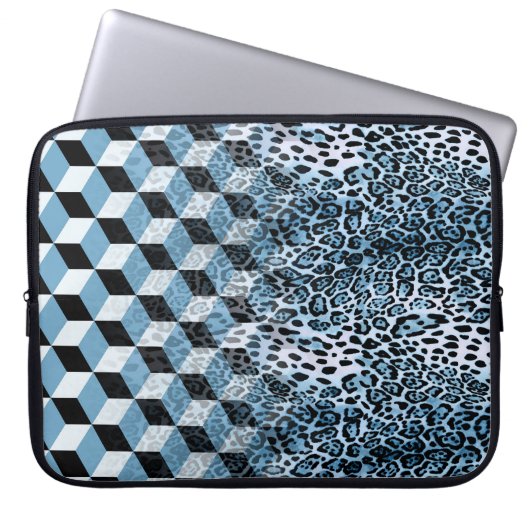 Leopard Geometric, Tierhautdesign. Laptopschutzhülle (Vorderseite)
