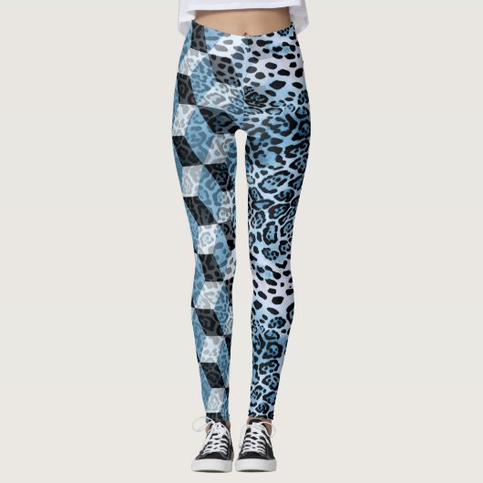 Leopard Geometric, Tierhautdesign. Leggings (Vorderseite)