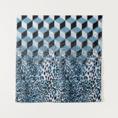 Leopard Geometric, Tierhautdesign. Wandteppich (Vorderseite (Horizontal))