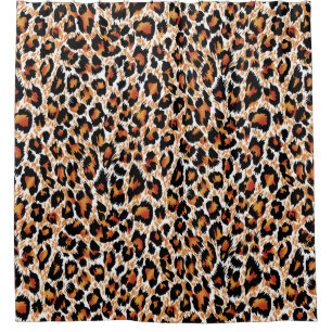 Leopard Geometrisch: Gemusterte Illustration Duschvorhang