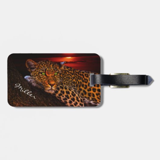 Leopard Gepäckanhänger (Rückseite horizontal)