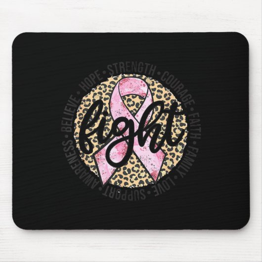 Leopard Gepard Druck kämpfe gegen Brustkrebs Mousepad (Vorne)