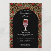 Leopard Gepard Druck Kirsche Junggesellinnenabschi Einladung (Vorderseite)
