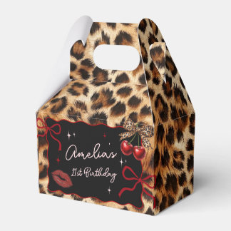 Leopard Gepard Kirsche Geburtstags Favor Box Geschenkschachtel