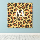 Leopard Gepard Monogramm Gespannte Leinwanddrucke Leinwanddruck (Insitu (Holzboden))