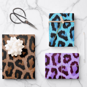 Leopard Gepard Tier Fell Druck Muster Geschenkpapier Set