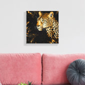 Leopard Gepard Tier Schwarz Gold Leinwanddruck (Insitu (Wohnzimmer))