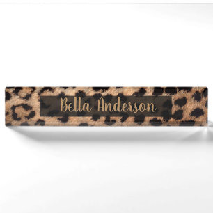 Leopard Gepard Tierdruck Glamour Modern Trendig Namensplakette