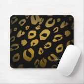 Leopard-Gepard-Tierdruck-Goldschwarz-Mausunterlage Mousepad (Mit Mouse)
