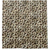 Leopard Gepard Tierdruck Muster Beige Braun Duschvorhang (Vorderseite)