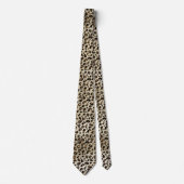 Leopard Gepard Tierdruck Muster Beige Braun Krawatte (Vorderseite)