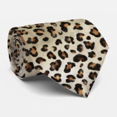 Leopard Gepard Tierdruck Muster Beige Braun Krawatte (Gerollt)
