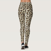 Leopard Gepard Tierdruck Muster Beige Braun Leggings (Rückseite)