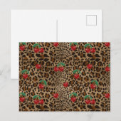 Leopard Gepard Tierdruck Rotkirschmuster Postkarte (Vorne/Hinten)