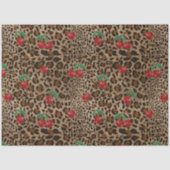 Leopard Gepard Tierdruck Rotkirschmuster Seidenpapier (Vorderseite)