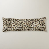 Leopard Gepard Tierdruckmuster Beige Braun Seitenschläferkissen (Rückseite)