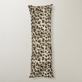 Leopard Gepard Tierdruckmuster Beige Braun Seitenschläferkissen (Rückseite (Vertikal))