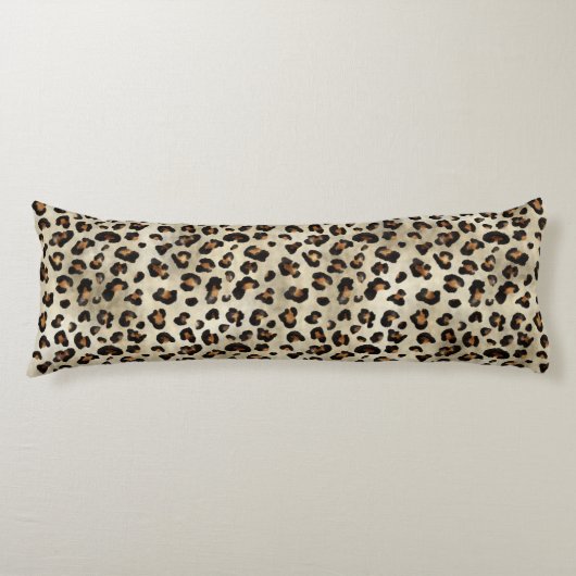 Leopard Gepard Tierdruckmuster Beige Braun Seitenschläferkissen (Vorderseite)