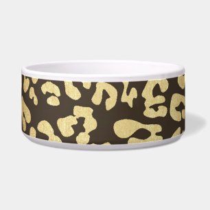 Leopard Gepard Tierfell Druck Gold Glam Chic Napf