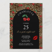 Leopard Gepard Tierprint Kirsch Geburtstagsfoto Einladung (Vorderseite)