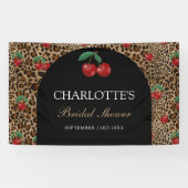 Leopard Gepard Tierprint Kirsch Junggesellinnenabs Banner (Horizontal)