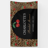 Leopard Gepard Tierprint Kirsch Junggesellinnenabs Banner (Vertikal)