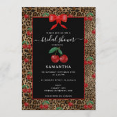 Leopard Gepard Tierprint Kirsche Junggesellinnen-A Einladung (Vorderseite)