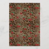 Leopard Gepard Tierprint Kirsche Mädchen Geburtsta Einladung (Rückseite)