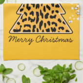 Leopard Gepard Weihnachtsbaum Handtuch (Gefaltet)