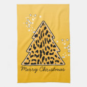Leopard Gepard Weihnachtsbaum Handtuch (Vertikal)