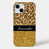 Leopard-Geparden-Glitzer Case-Mate iPhone Hülle (Rückseite)