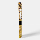 Leopard-Geparden-Glitzer Case-Mate iPhone Hülle (Rückseite / Links)